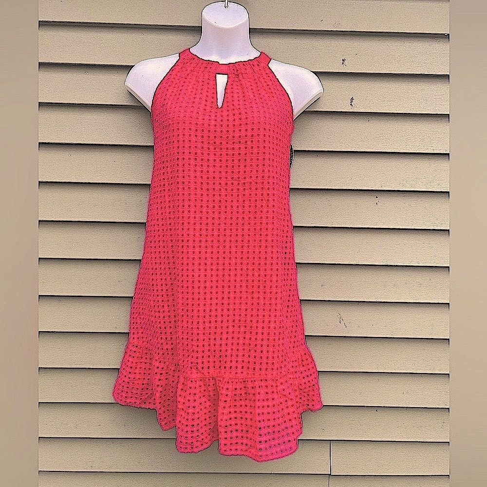 Ny  Company Embroidered Eyelet Racerback Dress Size Small Aa3